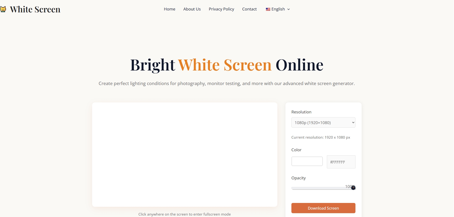 White Screen Online